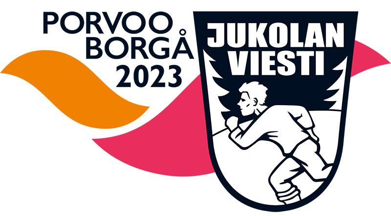 Logo med text Jukolan viesti Porvoo Borgå 2023.