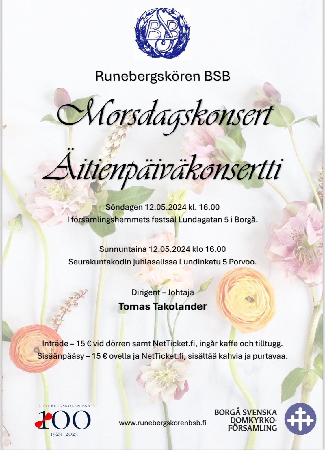 Morsdagskonsert med Runebergskören BSB
