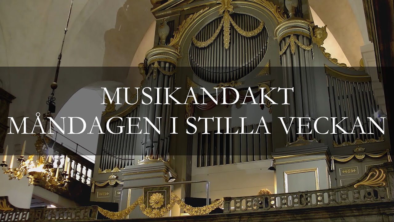 Musikandakt på måndagen i stilla veckan Bild av orgeln i kyrkan.