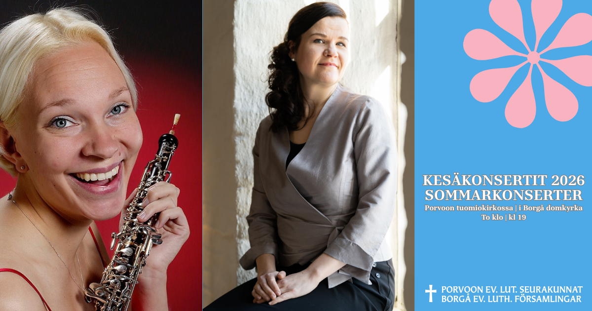 Anna-Kaisa Pippuri med oboe, Katri Vanhamäki som sitter.